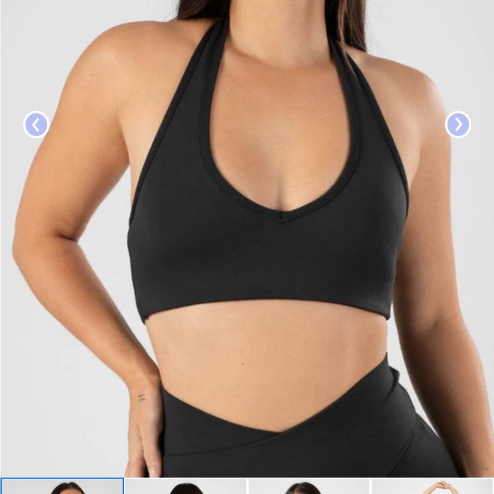 Paragon Back Day Halter Bra in Black